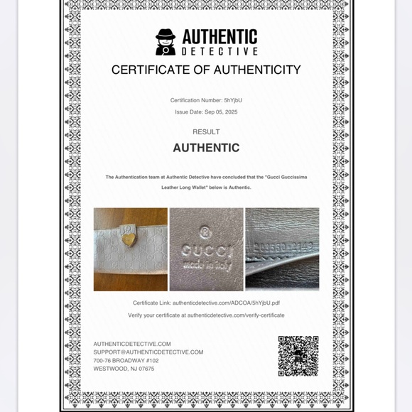 Gucci Guccissima GG Gold Heart Silver Leather Long Wallet W/COA - Picture 16 of 16